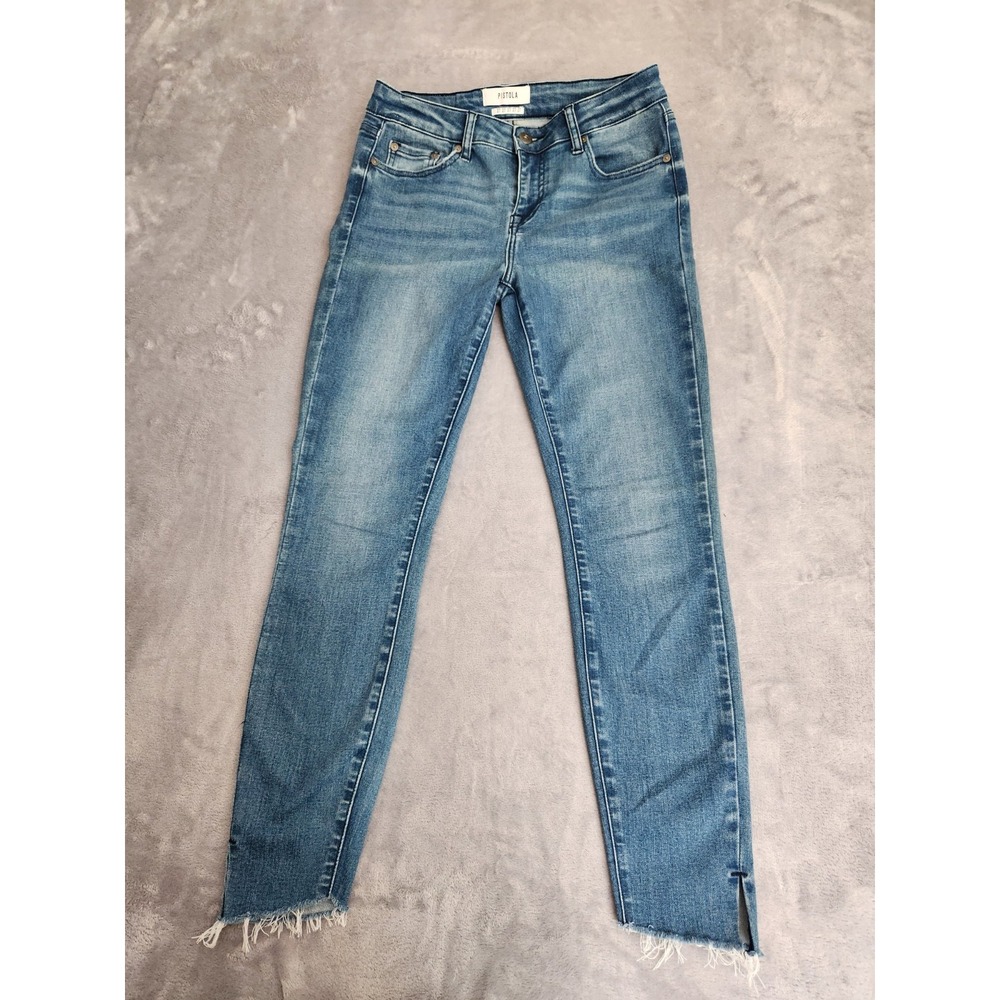 Pistola Audrey Mid Rise Skinny Jeans Transcend Size 27 EUC Fray Ankle Revolve